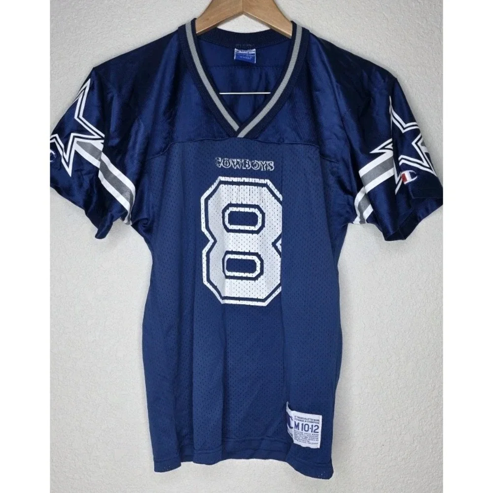 Vintage Champion NFL Dallas Cowboys Troy Aikman #8 Jersey Kid Youth M (10-12)